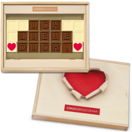 Chocotelegram - ICH LIEBE DICH! Valentinstag Geschenk für Frauen und Männer