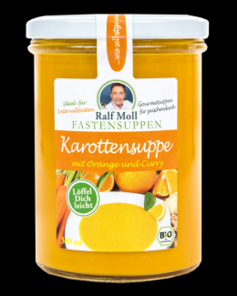 Fastensuppe Bio-Karottensuppe mit Orange und Curry, 380 ml im Glas, DE-oeKO-006