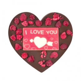 Herz Love mit Himbeeren - Schokolade Valentinsgeschenke für ihn